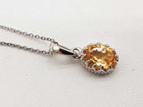 Citrine 0.925 Sterling Silver 4.5g Necklace Stud Earrings Ensemble Do0925lide