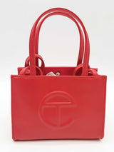 Telfar Mini Red Leather Shoulder Tote Do1026wxde