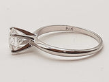 1.00 Carat Lab Grown Round Diamond 14k Wg 2.1g Ring Size 6.75 Do1225pocde