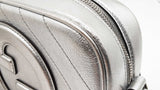 Gucci Blondie Camera Bag In Diagonal-stitched Metallic Silver Calfskin Fw0126wcr