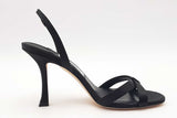 Jimmy Choo Elsy Black Satin Heels Size 38 Eb0326lrxsa