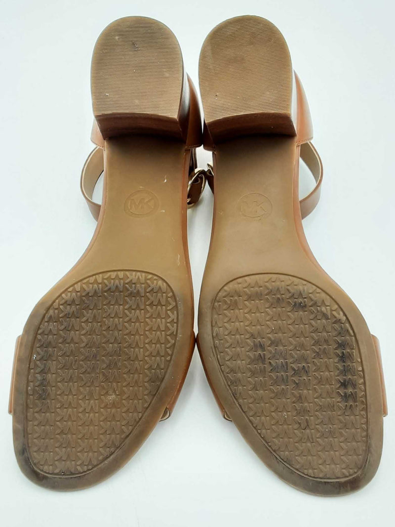 Michael Kors Lena Leather Sandals Size 9.5 M Eb0524lxsa