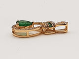 Synthetic Emerald Diamonds 14k Yellow Gold 1.8g Pendant Do0425cxde