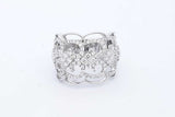 18k White Gold Lace Filigree Openwork Diamond Ring 7.9 Grams Size 7 Eb0526exzde