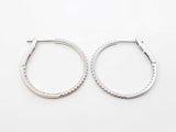 0.56 Cttw Diamond & 14k White Gold Inside Out Hoop Earrings 3.4 Grams Fw0726ozxdu