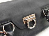 Salvatore Ferragamo Gancini Shoulder Bag In Black Leather Fw0925lordu