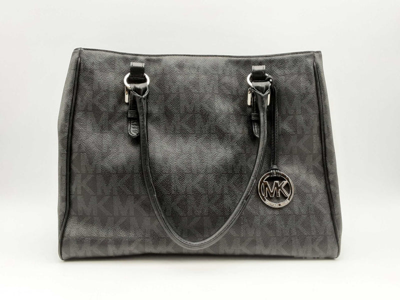 Michael Kors Jet Set Mk Monogram Coated Canvas Tote Bag Fw1024wxsa