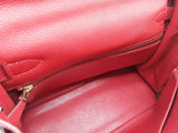 Hermes Kelly 28 Rouge Garance Clemence Gold Hardware Shoulder Bag Do0824elxzde