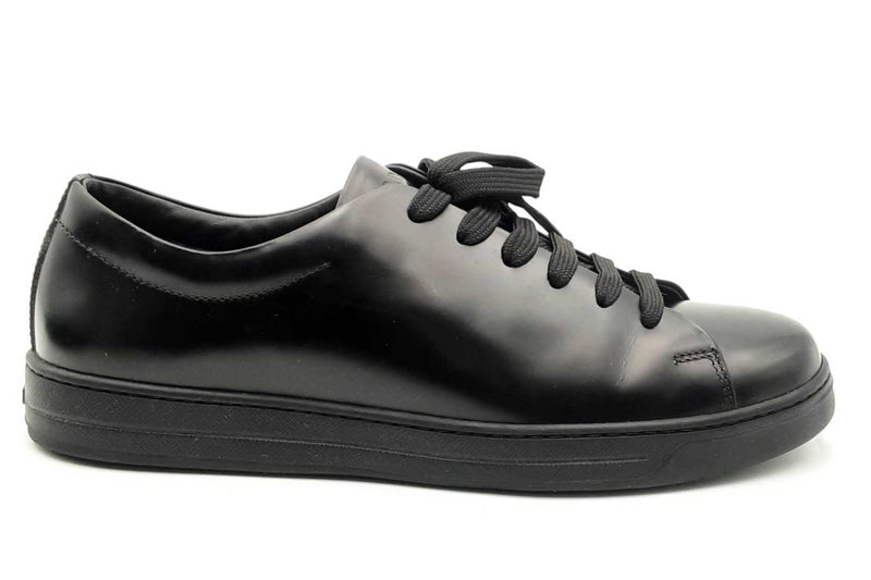 Prada Black Leather Sneakers Size 7 Eb1024orsa