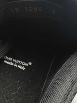 Louis Vuitton Trainer Damier Denim & Black Leather Sneakers Size 9 Eb0226wxzsa