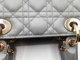 Christian Dior Lady Dior Quilted Gray Leather Top Handle Bag Eb0824orxzdu