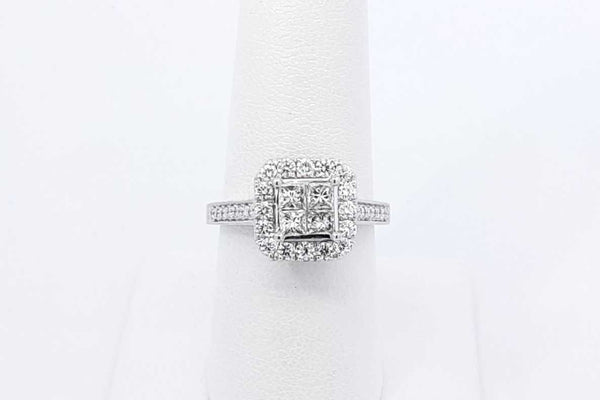 0.82ctw Diamond Ring In 14k White Gold 4 Grams Size 7 Eb1125pcxdu