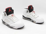 Nike Air Jordan 5 Retro "White Cement" Leather Sneakers Size 8.5 Fw0225lxzdu