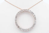 1.2ctw Diamond Circle Pendant Necklace 14k Yellow Gold 3.9g 14.5 Inch Eb625oxzdu