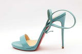 Christian Louboutin Loubi Queen Blue Patent Leather Heels Size 38 Eb0326oorde