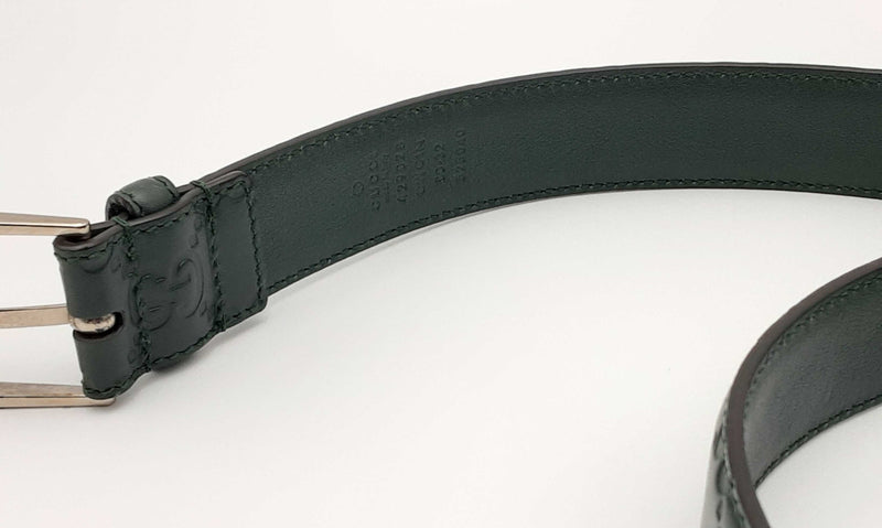 Gucci Guccissima Green Signature Belt Eblxzsa