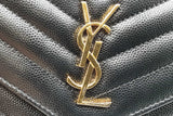 Yves Saint Laurent Quilted Chevron Leather Envelope Chain Wallet Eb0726pxzdu