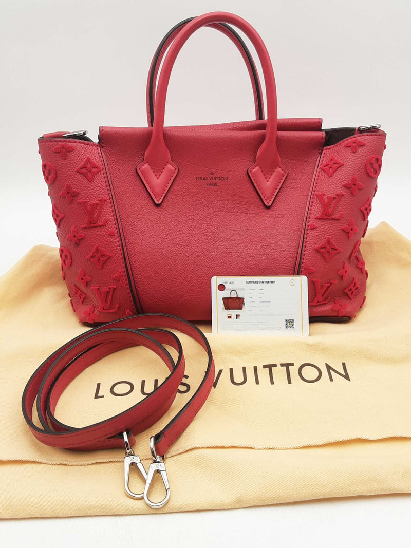 Louis Vuitton Monogram Red Leather Veau Cachemire W Bb Tote Bag Eb1224exzsa