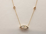 2.18 Cttw Lab Grown Diamonds 14k Yg 2.4g Marquis Necklace 18 In Do1225crxde