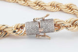 18k Yellow Gold Rope Chain With Diamond Clasp 273.3 Grams 21.5 In Eb0326lcxxzsa