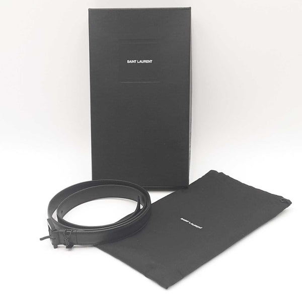 Yves Saint Laurent Cassandre Black Leather Belt Sd0225ozxdu
