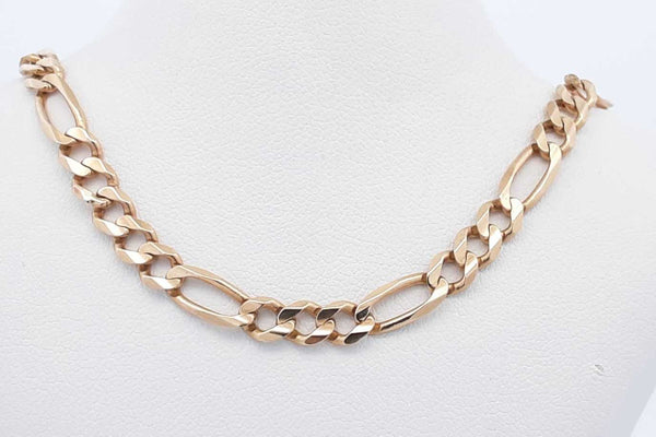 14k Yellow Gold Figaro Chain Necklace 19.7 Grams 25.75 Inch Eb1024irxsa