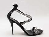Giuseppe Zanotti Leather Crystal Embellished Sandals Black Size 37.5 Aa0626crsa