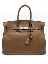 Hermes Birkin 35 Toundra Brown Epsom Palladium Hardware Handbag Do0825sxzxde