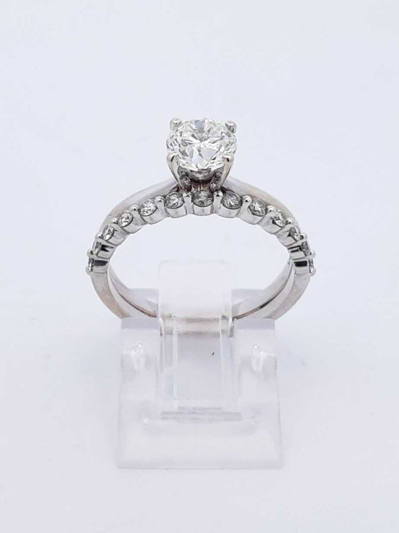 1.01 Cttw Diamond & 10k White Gold Engagement Set 3.5 Grams Size 6.5 Fw0824erxdu