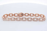 2.38cttw Diamond Link Bracelet In 18k Rose Gold 18.2 Grams 7 Inch Eb0526wwxzdu
