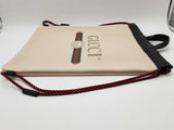 Gucci 516689 Printed Logo Beige Leather Drawstring Backpack Do0326wxzde