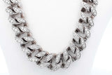 Diamond Cuban Chain Link Necklace 10k White Gold 176.3 Grams 22 In Eb1225rrxzdu
