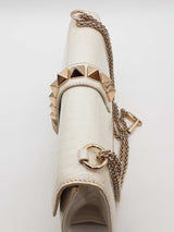 Valentino Garavani Rockstud Glam Lock Croc Embossed Leather Bag Eb0326lrxzde