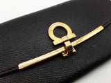 Salvatore Ferragamo Gancini Black Leather Continental Wallet Do0525oorde