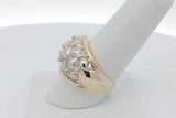 0.13cttw Diamond Quilted Lattice Ring In 14k Gold 10.1 Grams Size 8 Eb0926irxsa