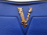 Versace Virtus Camera Blue Grainy Leather Chain Crossbody Bag Do0625wrxde