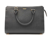 Burberry Banwell Tote Bag In Black Leather & House Check Canvas Fw0926pxzdu