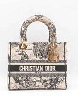 Christian Dior Lady Dior D-lite In Toile De Jouy Embroidered Canvas Fw0725lexzdu