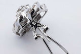4.0cttw Diamond Floral Cluster 18k White Gold Stud Earrings 8.3 Grams Eb426crxdu