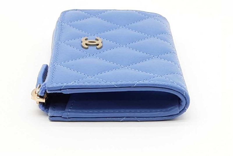 Chanel Blue Quilted Caviar Zip Coin Wallet Eb1125wcrde