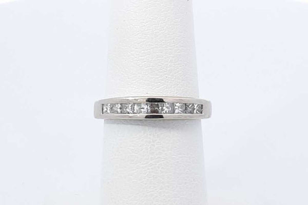 0.18ctw Diamond Ring In 14k White Gold 3.5 Grams Size 5.5 Eb0625loxdu