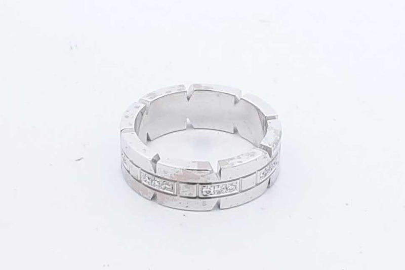 Cartier Tank Francaise 18k White Gold Band Ring 8.8 Grams Size 50 Eb0824lrxzdu