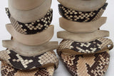 Gucci Python & Leather Heels Size 38.5 Eb0625pxde