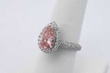 1.69ctw Lab Grown Pink Pear Shaped Diamond 18k Gold Ring 5.9g Size 7 Eb1025rxzsa
