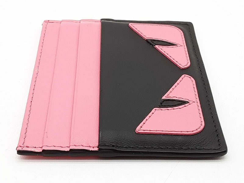 Fendi Monstro Black Pink Leather Card Holder Do1025rxde