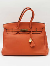 Hermes Birkin 35 Orange Leather Gold Hardware Eb0126rrxzdu