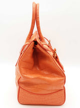 Ralph Lauren Soft Ricky Orange Alligator Leather Handbag Do0526oxzxde