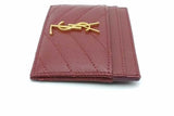 Yves Saint Laurent Cassandre Burgundy Leather Card Case Wallet Eb1026crsa