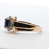 10k Yellow Gold 3g Blue Halo Cluster Ring Size 7 Lh0326llxde