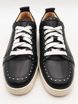 Christian Louboutin Junior Louis Black Leather Sneakers Size 41 Eb0925lorsa